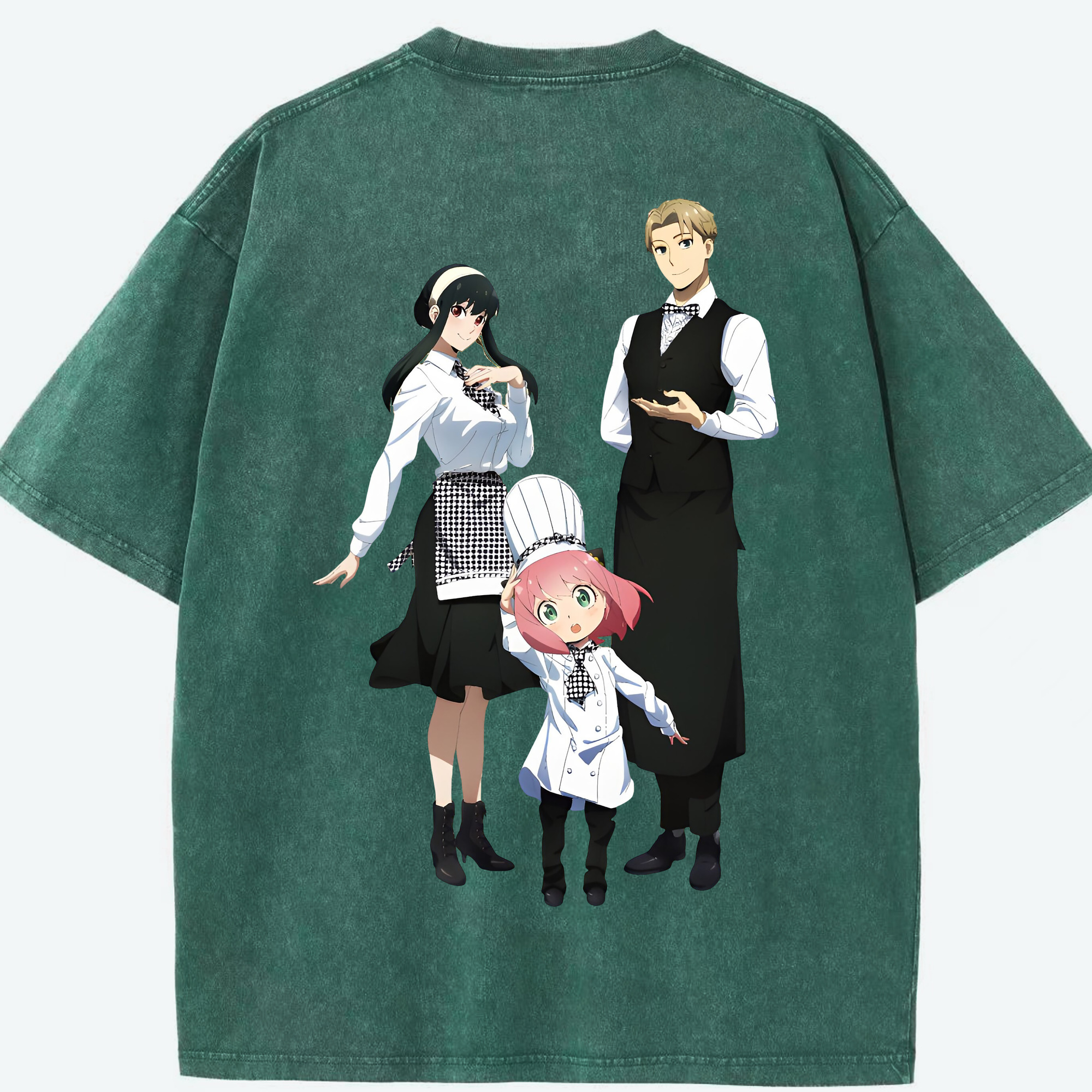 （画像用） SPY×FAMILY间谍家家酒 綿100% ヴィンテージ風 半袖Tシャツ（背面プリント）